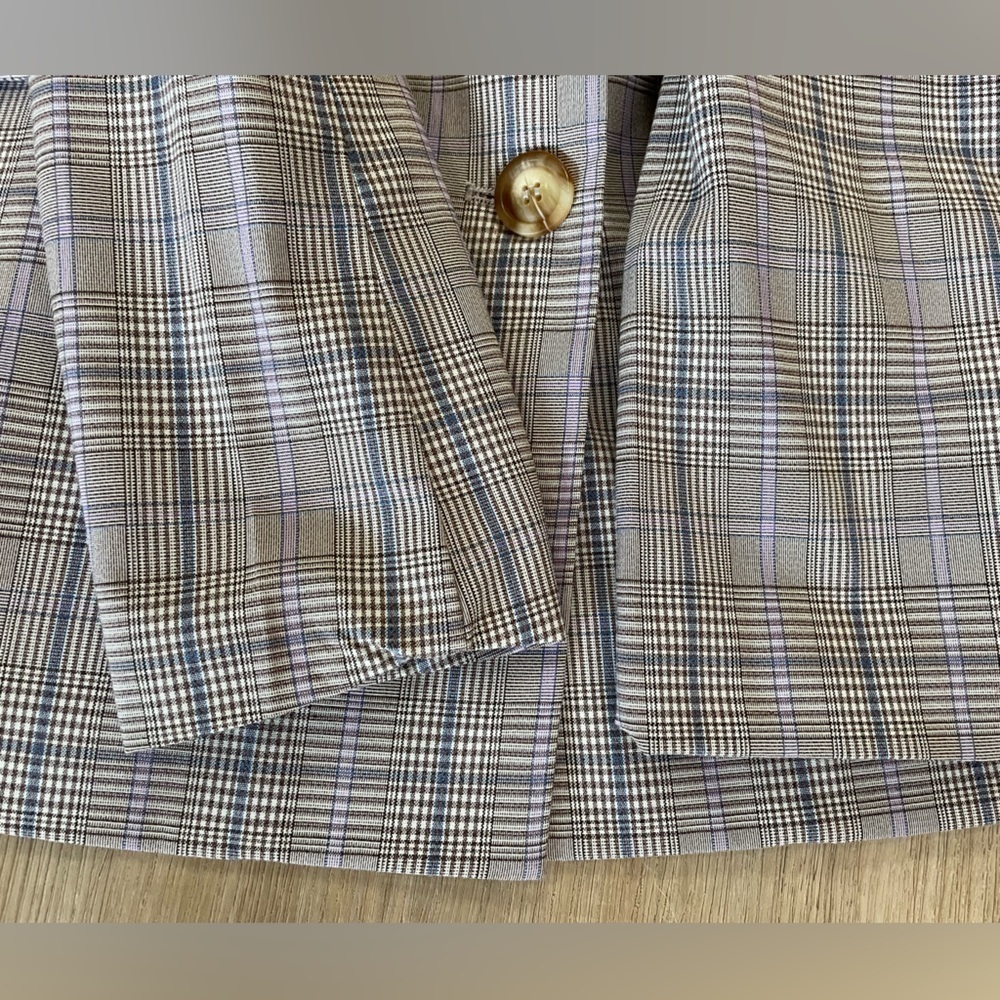 NASTY GAL Granddad Check Extreme Oversized Blazer Size US4 - Picture 4 of 11